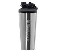 FitnessZone Shaker Proteinas - Botella Gimnasio con Mezclador de Proteinas, Shaker Acero Inoxidable Libre BPA, Filtro Antigrumos, Fácil Limpieza, Tapón Hermético, Apto para Lavavajillas
