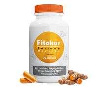 Fitokur de Margan Biotech, 30 cápsulas | Cúrcuma Cursol | Extractos Vegetales | Coenzima Q10 | Vitaminas D y C | Formación de Colágeno, Huesos y Cartílagos