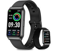 Fitoncloud Reloj Inteligente Hombre Mujer con Caja de Aluminio en Negro, 1.47" Smartwatch con SpO2 Sueño Pulsometro, Larga Duración de 7 Días, IP68 Impermeable Smart Watch para Teléfonos iOS Android