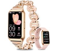 Fitoncloud Reloj Inteligente Mujer con Caja de Aluminio en Oro, 1.47" Smartwatch con SpO2 Sueño Pulsometro, Larga Duración de 7 Días, 25 Deportes, IP68 Impermeable Smart Watches para iOS Android, Oro