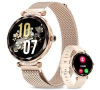 Fitonme 1.19" Reloj Inteligente Mujer, Recibir/Hacer Llamadas,Frecuencia Cardíaca SpO2,100+ Smartwatch Mujer Deportivos de Fitness, IP68 Resistente al Agua,Smartwatch Podómetro para iOS Android-Oro