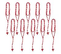 Fitooles Collar con colgante de cruces tejidas a mano, collar con colgante de cruces coloridas, cadena tejida para especial, Size:Approx.68.6cm/27inches, Nailon
