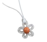Fitooles Collar con colgante de flor de rosa hecho a mano para mujeres y niñas, cadena de clavícula de flores de resina, regalos únicos para el día de San Valentín, 50+5cm The size of the flower is