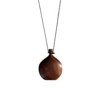 Fitooles Collar con colgante de petaca de licor de madera vintage con nudos deslizantes ajustables, colgante de flagon de madera, joyería para étnico, Pendant size: 4CM long and 5CM high, madera