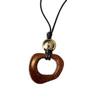 Fitooles Collar con colgante tribal de madera hecho a mano, collar único de resina, collar de cuerda larga, adecuado para hombres y mujeres, Size: Approx. 1.46x1.65inch(3.7x4.2cm), Cuerda de nailon,