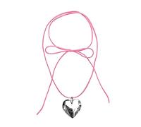 Fitooles Collar gótico con colgante de corazón para mujeres y niñas, cadena de cuerda ajustable a la moda, 43cm, vidrio/esmaltado