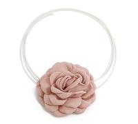 Fitooles Elegante collar con colgante de flor 3D para niñas y mujeres, elegante fiesta de boda, 5.85x5.85in, Hilo de cera de cuero + tela