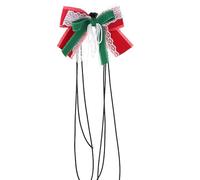 Fitooles Gargantilla con lazo grande, collar de cuerda de cera, cadena ajustable, collar versátil de Navidad, joyería para mujer, 7.02x4.29in, Satén, lana