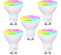 FITOP GU10, Bombilla Wifi Lámpara Inteligente 4.7W=50W, Compatible con Alexa/Google Home/Siri, 2700-6500K Luces Cálidas/Frías & RGB Ajustable,Control de Voz, 5 Paquete