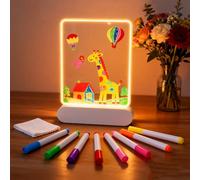 FitRepa Tablero de dibujo LED luminoso recargable para niños, pizarra acrílica con colores, pizarra de dibujo LED con 7 colores y hojas de dibujo con historias, regalo creativo para niños (22 x 15 cm)
