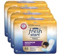 FitRight Fresh Start - Almohadillas posparto e incontinencia para mujer, máxima absorción (120 unidades) almohadillas para fugas de vejiga con el poder de control de olores de ARM & Hammer (30