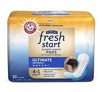 FitRight Fresh Start - Almohadillas posparto e incontinencia para mujer, máxima absorción (30 unidades) almohadillas para fugas de vejiga con el poder de control de olores de ARM & Hammer (30 unidades