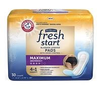 FitRight Fresh Start - Almohadillas posparto e incontinencia para mujer, máxima absorción (30 unidades) almohadillas para fugas de vejiga con el poder de control de olores de ARM & Hammer (30 unidades