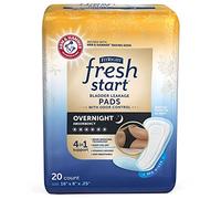 FitRight Fresh Start - Almohadillas posparto e incontinencia para mujeres, absorción durante la noche (20 unidades) almohadillas para fugas de vejiga con el poder de control de olores de ARM & Hammer