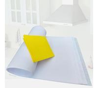 Fitros Campana Extractora Universal, Pack con 4 Filtros de Papel Ignífugo, Autoextinguible de 45*90cm + Una Bayeta Multifucional, Filtro Campana Extractora Recortable y Adapatable a Cualquier Campana.