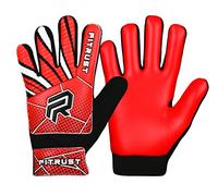 FITRUST Guantes de portero de fútbol con súper agarre de 3 mm de látex y protección de palmas, guantes de portero de fútbol para niños y jóvenes (5, rojo)