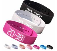 Fitsleeps Alarm Clock Watch, Fitsleeps Alarm Bracelet - Silent Vibration Wake-Up Sport Wristband, Wearable Waterproof Rechargeable Silent Vibrating Alarms for Heavy Sleepers(Set B)