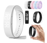 Fitsleeps Alarm Clock Watch, Vibrating Fitsleepsalarm Clock Watch For Heavy Sleepers, Waterproof Rechargeable Vibrating Wrist Alarm Clocks Activity Tracker Digital Watches Men Women(Blanco,1PCS)