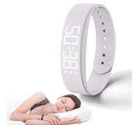 FitsleepsAlarm Clock Watch,Fitsleeps Wake Up Alarm Clock,Silent Vibration Alarm Wristband for Sleep,Snooze-Free Smart Watch for Men and Women (White)