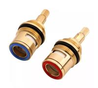 FiTspi 2 cartuchos de grifo de baño de 3/4 pulgadas, válvula de grifo de repuesto para grifos de ducha con arandelas, kit de reparación de sellos de prensaestopas, cerámica de latón macizo (1 par