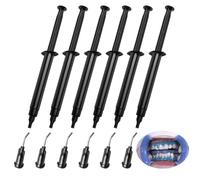 FiTspi 6 piezas de blanqueamiento dental profesional con 6 puntas, gel de protección gingival de 3 ml, gel protector de encías dental, gel de terapia de encías, jeringa dental, proporciona una barrera