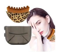 FiTspi Cepillo facial de contorno linfático para esculpir, masajeador ergonómico para contorno facial y alivio del estrés, diseño de leopardo para la cara, lo suficientemente suave para el uso diario