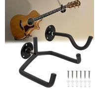 FiTspi Colgador de guitarra horizontal de montaje en pared y ganchos para guitarra acústica, eléctrica, clásica, bajo y ukelele