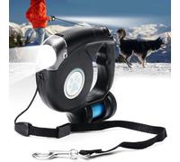 FiTspi Correa retráctil para perro, correa de perro de 4,5 m con correa extendida sin enredos de 360°, mango antideslizante, con linterna LED y bolsa de basura, adecuada para perros de hasta 45 kg de