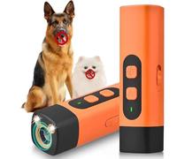 FiTspi Dispositivo anti ladridos para perros, repelente ultrasónico USB 2 en 1, dispositivo disuasorio de ladridos de perros con pantalla HD y linterna LED, herramienta de entrenamiento humano para