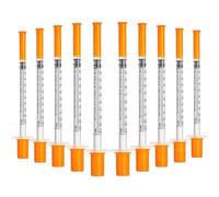 FiTspi Dispositivo de alimentación de 1 ml, jeringa manual de calibre 30, jeringas de plástico de medición con tapa para rellenar y medir líquidos, laboratorios científicos, riego de plantas