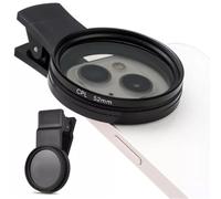 FiTspi Filtro CPL de 52 mm con clip polarizador para teléfono, lente polarizadora circular universal para teléfonos inteligentes, elimina los reflejos, mejora los colores, minimiza el deslumbramiento