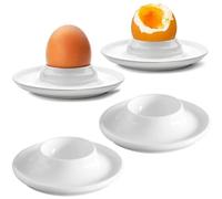 FiTspi Hueveras, soporte para huevos hervidos, apilable y almacenamiento, bandeja de huevos de desayuno para huevos duros y suaves, apto para microondas y lavavajillas (4 piezas)