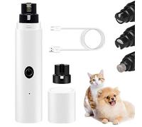 FiTspi Lima eléctrica para perros con luz LED, recargable por USB, silenciosa, sin dolor, para perros y gatos de raza pequeña, mediana y grande (blanco)