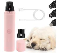 FiTspi Lima eléctrica para perros con luz LED, recargable por USB, silenciosa, sin dolor, para perros y gatos de raza pequeña, mediana y grande (rosa)