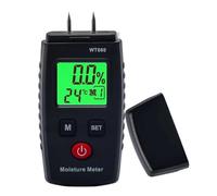 FiTspi Medidor de humedad digital con pantalla LCD para medir rápidamente el contenido de humedad de madera, leña, madera cruda, papel, madera contrachapada, paredes de estuco, yeso y suelos de madera