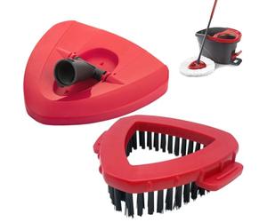 FiTspi Paquete de 2 cepillos de repuesto para fregona giratoria Vileda / O-Cedar EasyWring, base de trapeador giratorio, accesorio triangular, piezas de tela