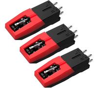 FiTspi Paquete de 3 agujas de repuesto para tocadiscos con funda protectora, cartucho universal para tocadiscos de vinilo, LP vintage, cartuchos de fonógrafo