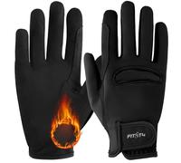 FitsT4 Sports Guantes de equitación para niños, agarre de invierno, antideslizantes, para equitación, niños, niñas, con diseño de pantalla táctil, para deportes de equitación, color negro, XL