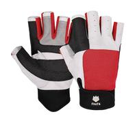 FitsT4 Sports Guantes de vela de 3/4 dedo y agarre, ideal para navegar, navegar, remar, kayak, pescar para unisex adultos Grande Rojo