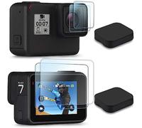FiTSTILL [6 piezas Protector de pantalla para Go Pro Hero7 (solo Black)/Hero HD(2018)/Hero 5/Hero 6, protector de pantalla de vidrio templado + protector de lente + accesorios de cubierta de lente