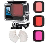 FitStill - Carcasa Impermeable para GoPro HERO11 negro/HERO10 Negro/HERO9 Negro, Funda Protectora de Buceo Submarino de 60 m con 3 filtros