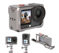 FiTSTILL Carcasa protectora metálica para DJI Osmo Action 6, marco protector multifunción, carcasa metálica de liberación rápida con tornillo de 1/4" y zapata de flash, accesorios para Action 6