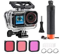 FitStill Funda impermeable de 50 m, 3 filtros y mango flotante compatible con DJI Osmo Action 5 Pro, 4, 3, esnórquel, surf, wakeboard, cubierta protectora de wakeboarding, kit