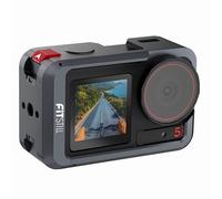 FitStill Funda para dji Osmo Action 5 Pro/Action 4/Action 3, Jaula de Aluminio Multifuncional, Carcasa de Metal Resistente a los arañazos con Protector de Lente de Silicona y diseño de Zapato frío