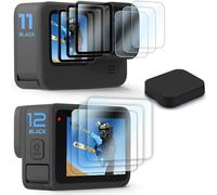 FiTSTILL Funda Protectora Negra para Go Pro Hero 12/11/10/9, Protector de Pantalla Trasera de alta Claridad + Protector de Lente de Cristal Templado + Protector de Pantalla Delantera