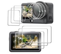 FiTSTILL Juego de 10 protectores de pantalla aplicables para DJI Osmo Action 6, vidrio templado Ultra HD de 0.3 mm, dureza 9H, resistente a los arañazos, antihuellas, sin burbujas, kit de accesorios
