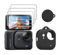 FiTSTILL Juego de protectores para Insta 360 Go Ultra, protector de pantalla + funda de silicona + protector de lente de silicona, accesorios ultra protectores INSTA 360 Go