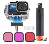 FitStill Kit de protección de fotografía submarina para DJI Osmo Action 6, carcasa protectora impermeable de hasta 60 m + filtro de tres colores + mango de flotabilidad + base magnética de liberación