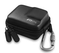 FiTSTILL Mini estuche de almacenamiento negro para DJI Action 5 Pro/4/3, doble cremallera Zesign se puede conectar directamente al soporte para selfies