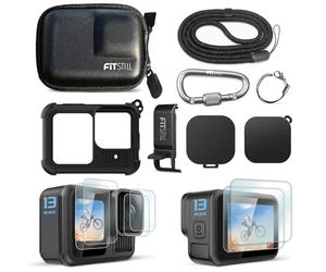 FitStill Mini Funda de Transporte de Poliuretano de Silicona, Funda Protectora de Goma para Go Pro Hero 13, Color Negro, Funda de Repuesto para Cubierta Lateral de batería, Protectores de Pantalla